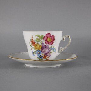 Schmann Teacup With Saucer Arzberg White Multi Color Floral Teacup With Saucer
